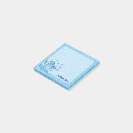 Post-it® Chat bleu avec notes de violon (Incliné)