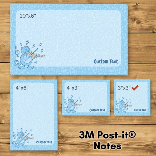 Post-it® Chat bleu avec notes de violon