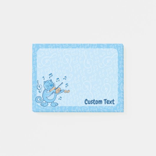 Post-it® Chat bleu avec notes de violon (Devant)
