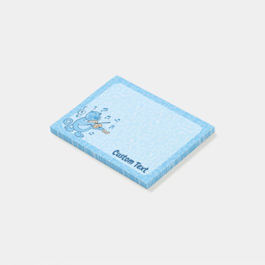 Post-it® Chat bleu avec notes de violon (Incliné)