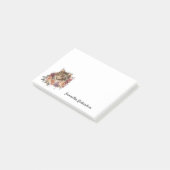 Post-it® Chat Boho personnalisé aquarelle florale (Incliné)
