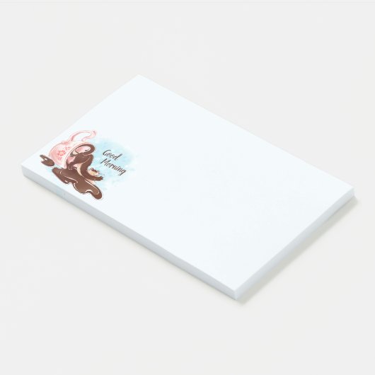 Post-it® Chat café aquarelle (Incliné)