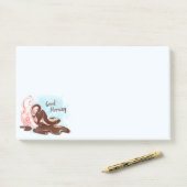 Post-it® Chat café aquarelle (Sur un bureau)