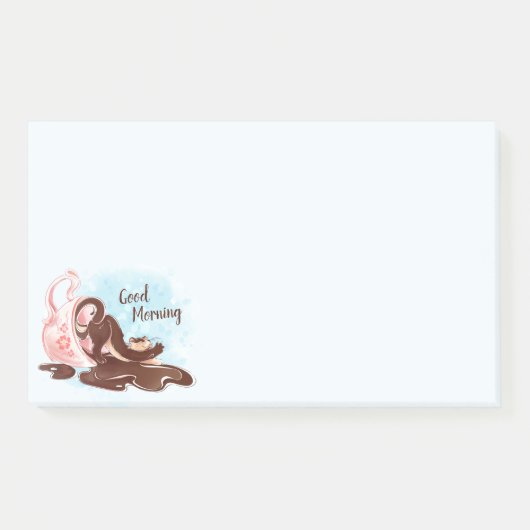 Post-it® Chat café aquarelle (Devant)