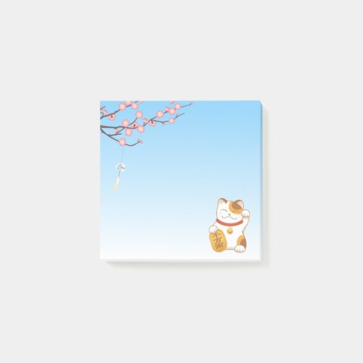 Post-it® Chat Calico Lucky Japonais, Maneki Neko (Devant)