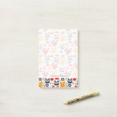 Post-it® Chat chanceux, dragon et panda (Sur un bureau)