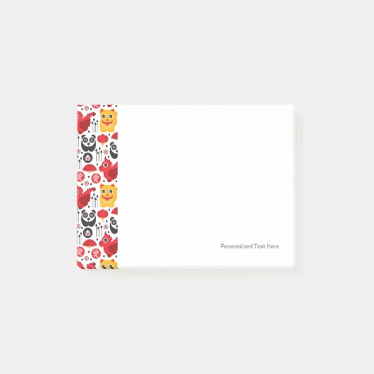 Post-it® Chat chanceux, dragon et panda (Devant)