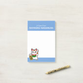 Post-it® Chat chanceux japonais "Maneki Neko" (Sur un bureau)