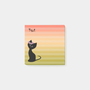 Post-it® Chat chaton noir mignon dégradé personnalisé