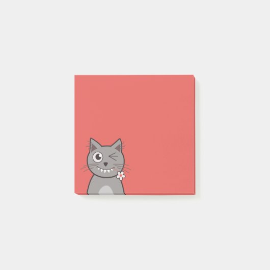 Post-it® Chat clignotant drôle de Kitty de bande dessinée (Devant)