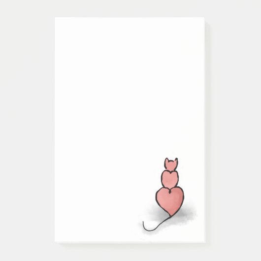 Post-it® Chat 'Coeur' (Devant)
