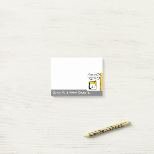 Post-it® Chat dans une conception de volets avec chat en de (Sur un bureau)