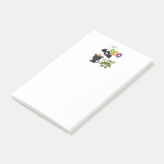 Post-it® Chat de Cute Halloween, bat, mummy et ghost (Incliné)
