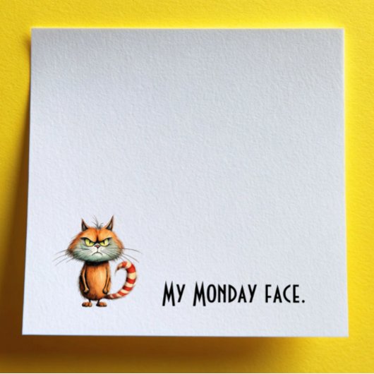 Post-it® Chat de dessin animé orange malheureux Mon visage