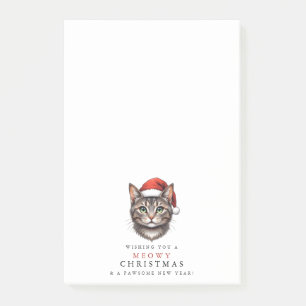 Post-it® Chat de Noël mignon moderne avec chapeau de Père N