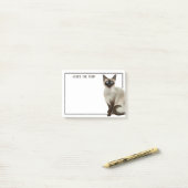 Post-it® Chat de Siamese | Texte modifiable Voici le caca (Sur un bureau)