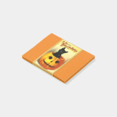 Post-it® Chat d'Halloween assis dans une citrouille lumineu (Incliné)