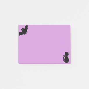 Post-it® Chat d'Halloween et chat noir sur violet