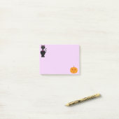 Post-it® Chat d'Halloween et Citrouille (Sur un bureau)