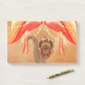 Post-it® Chat drôle avec coiffure indienne (Sur un bureau)