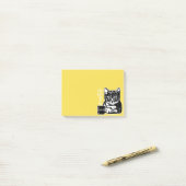 Post-it® Chat drôle motivé par le café (Sur un bureau)