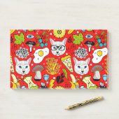 Post-it® Chat et oeuf sur le rouge (Sur un bureau)