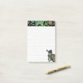 Post-it® Chat et papillon paisley (Sur un bureau)