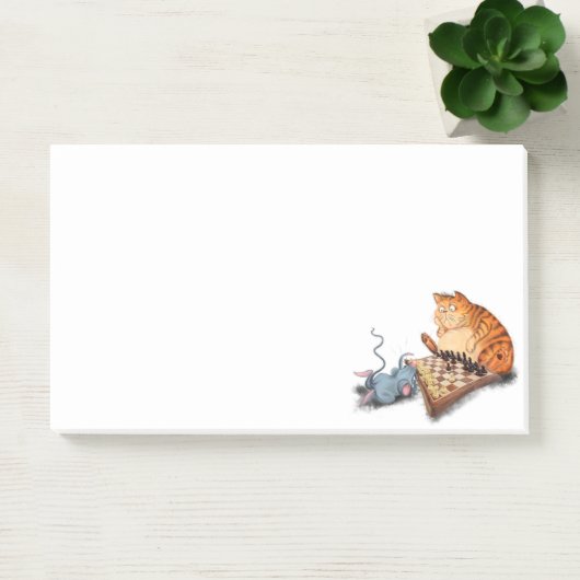 Post-it® Chat et souris Jouer aux échecs Post it Notes (Bureau)