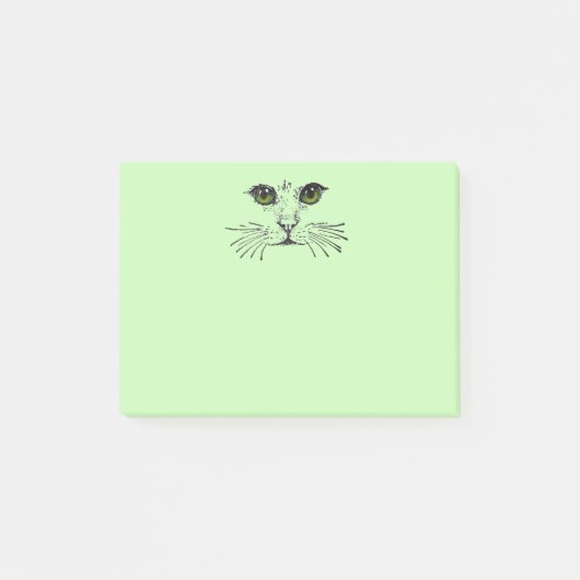 Post-it® Chat Face Vert Yeux Whiskers (Devant)