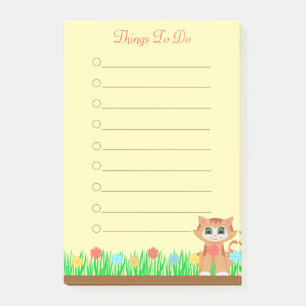 Post-it® Chat. Fleurs & Herbe Choses Personnalisées À Faire