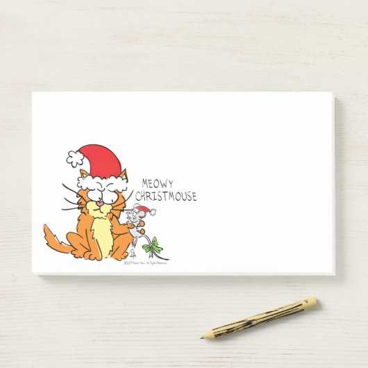 Post-it® Chat Funny Noël Cartographie mignonne souris souri (Sur un bureau)