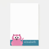 Post-it® Chat gras rose mignon - Arrière - plan bleu (Devant)