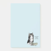Post-it® Chat gris tabby indépendant bleu mignon drôle (Devant)