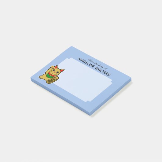 Post-it® Chat Japonais Golden Beckoning Personnalisé (Incliné)