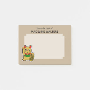 Post-it® Chat Japonais Golden Beckoning Personnalisé