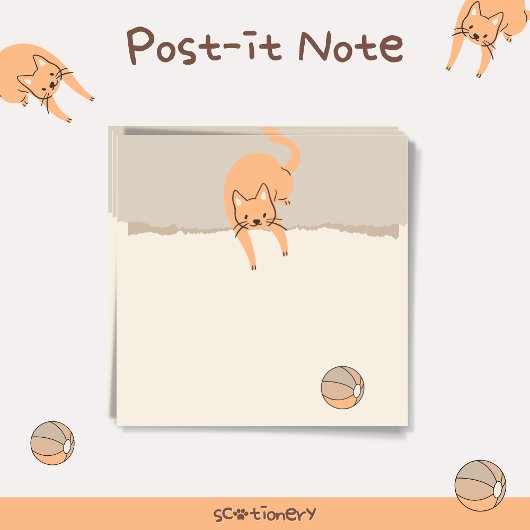 Post-it® Chat Jouant avec une Balle