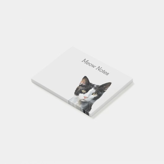 Post-it® Chat Kitty blanc gris noir (Incliné)