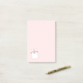 Post-it® Chat Kitty Dormant rose (Sur un bureau)