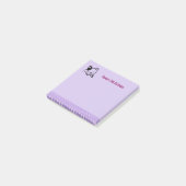 Post-it® Chat Kitty noir et blanc agitant Bonjour Anniversa (Incliné)