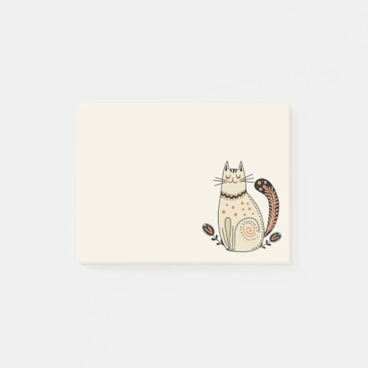 Post-it® Chat Kitty Retro Milieu du Siècle (Devant)