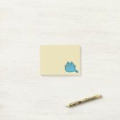Post-it® Chat Kitty souriant bleu (Sur un bureau)