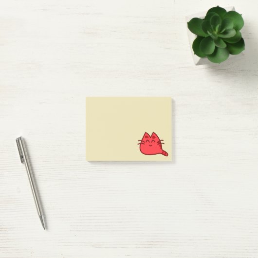 Post-it® Chat Kitty souriant rouge (Bureau)