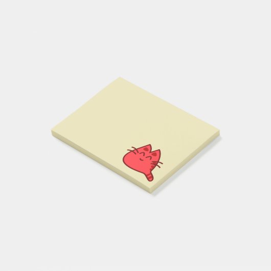 Post-it® Chat Kitty souriant rouge (Incliné)