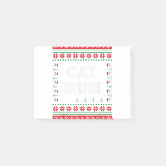 Post-it® Chat maman laide pull de Noël Amoureux de les chat (Devant)