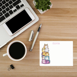 Post-it® Chat Mignon Aquarelle Colorée Animal Drôle Personn