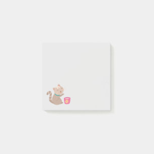 Post-it® Chat mignon avec tasse à thé dessin animé