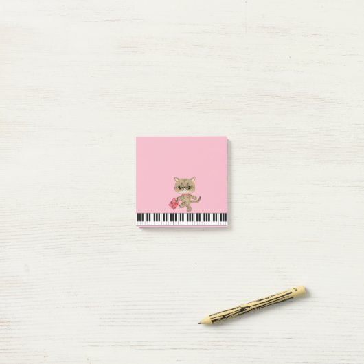 Post-it® Chat mignon de piano (Sur un bureau)
