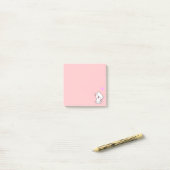 Post-it® Chat mignon et cœur sur fond rose (Sur un bureau)