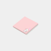 Post-it® Chat mignon et cœur sur fond rose (Incliné)