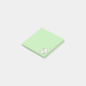 Post-it® Chat mignon et cœur sur fond vert clair (Incliné)